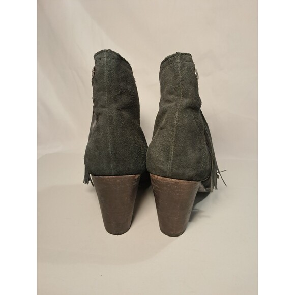 Gioseppo Size 9 US/40 EU Black Suede Leather Ankle Boot Zipper Tassle 3" Heel - Picture 6 of 9